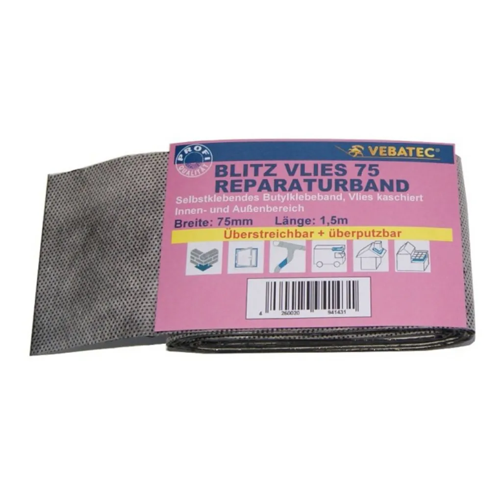 Vebatec BLITZ BUTYL REPARATURBAND Vlies 75mmx1,5m